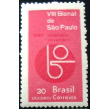 Selo postal do Brasil de 1965 Bienal de São Paulo M