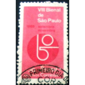 Selo postal do Brasil de 1965 Bienal de São Paulo N1D