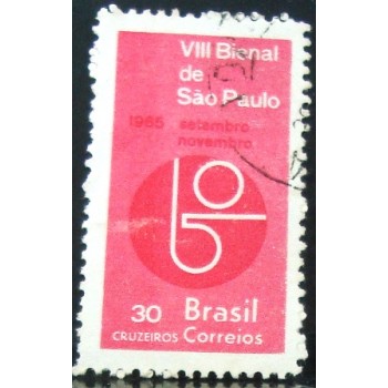 Imagem similar à do selo postal do Brasil de 1965 VII Bienal SP U