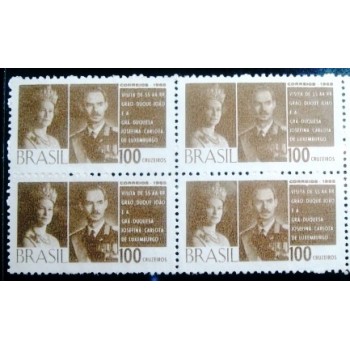 Quadra de selos postais de 1965 Grãos Duques de Luxemburgo N