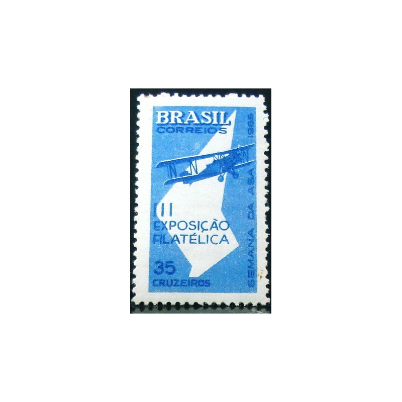 Selo postal do Brasil de 1965 Semana da Asa M