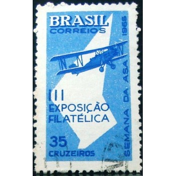 Imagem similar à do selo postal do Brasil de 1965 Semana da Asa U