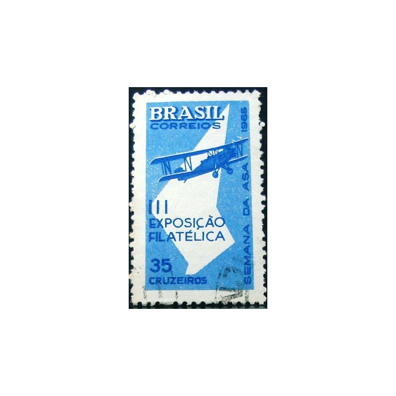 Imagem similar à do selo postal do Brasil de 1965 Semana da Asa U