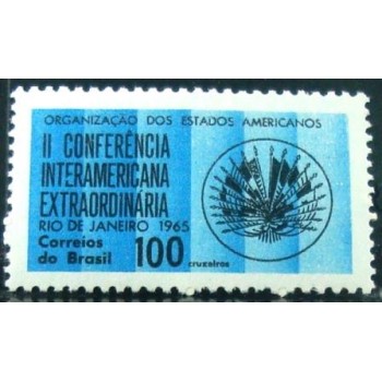 Selo postal do Brasil de 1965 Interamerican Conference M