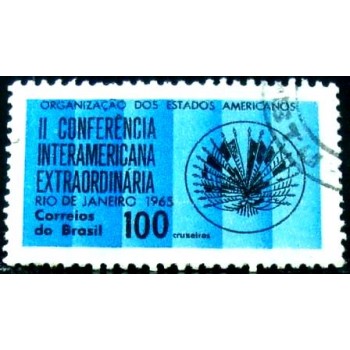 Imagem similar à do selo postal do Brasil de 1965 Interamerican Conference