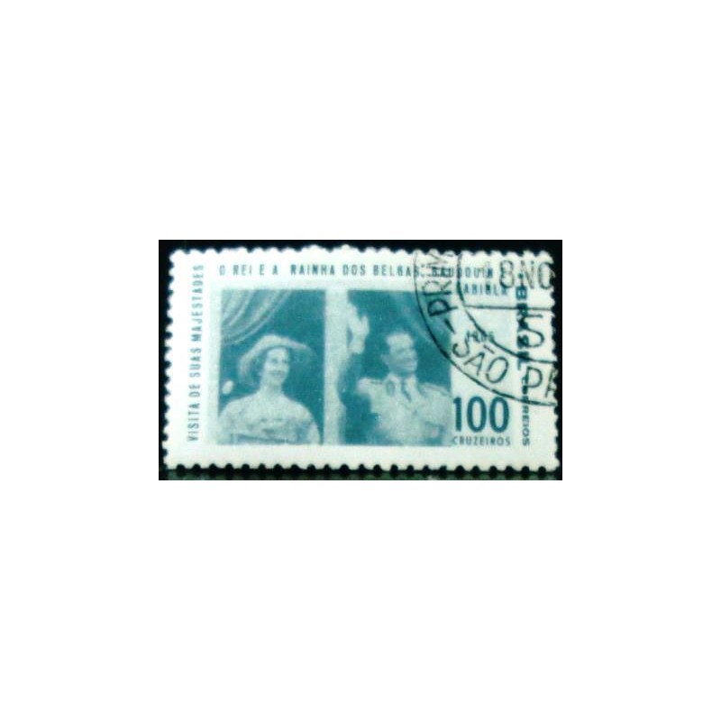 Selo postal do Brasil de 1965 - Baudouim e Fabíola MCC