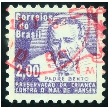 Imagem similar à do selo postal do Brasil de 1965 Padre Bento H 11 U