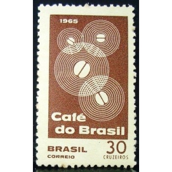 Selo postal comemorativo do Brasil de 1965 Café do Brasil