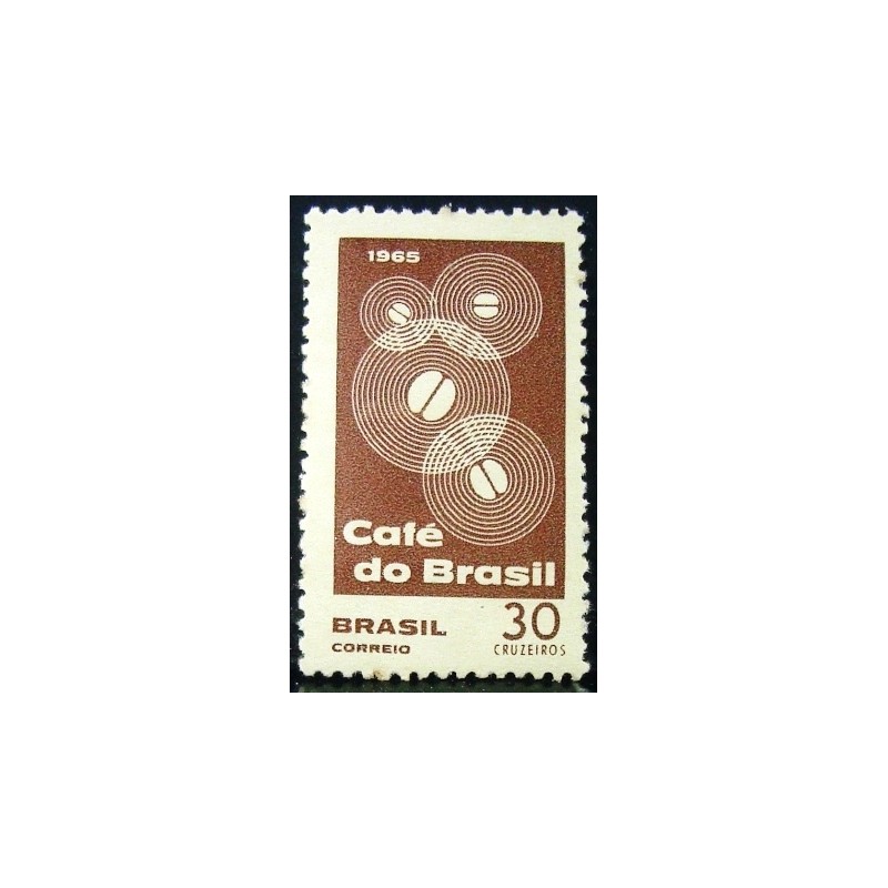 Selo postal comemorativo do Brasil de 1965 Café do Brasil