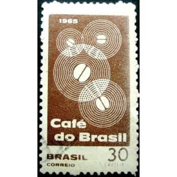 Imagem similar à do selo postal do Brasil de 1965 Café do Brasil U