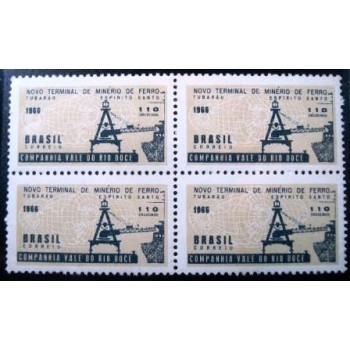 Quadra de selos  postais do Brasil de 1966 Terminal de Tubarão N