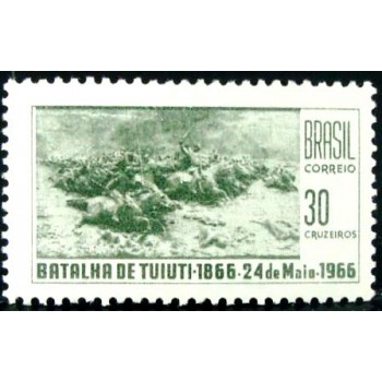 Selo postal do Brasil de 1966 Batalha Tuiuti M