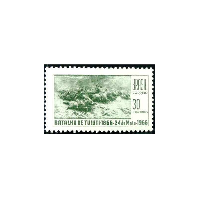 Selo postal do Brasil de 1966 Batalha Tuiuti M