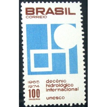 Selo postal do Brasil de 1966 Decênio Hidrológico M