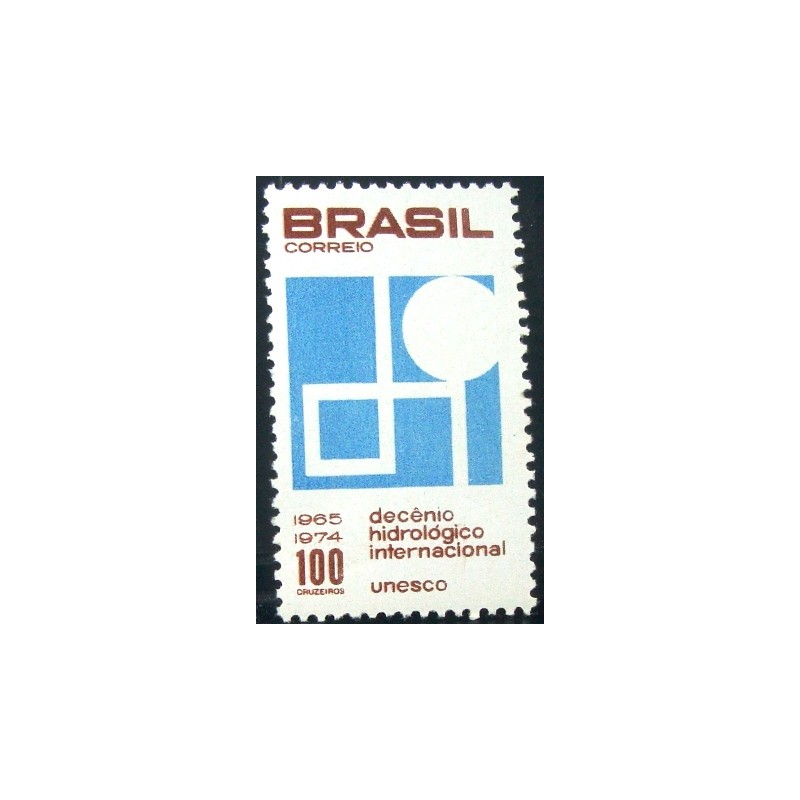 Selo postal do Brasil de 1966 Decênio Hidrológico M