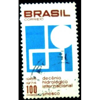 Imagem similar à do selo postal do Brasil de 1966 - Decênio Hidrológico U