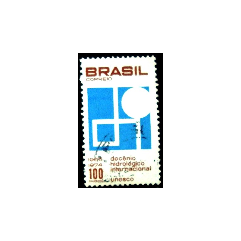 Imagem similar à do selo postal do Brasil de 1966 - Decênio Hidrológico U