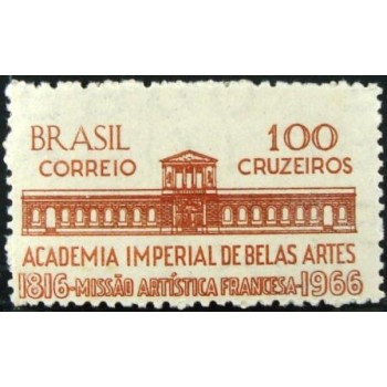 Selo postal do Brasil de 1966 Missão Artística Francesa M