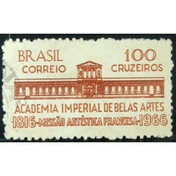 Imagem similar à do selo postal do Brasil de 1966 Missão Artística Francesa U