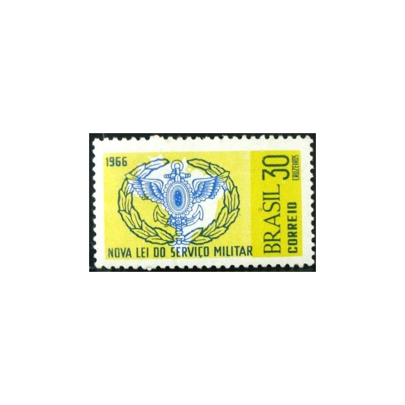 Selo postal do Brasil de 1966 Nova Lei Militar M