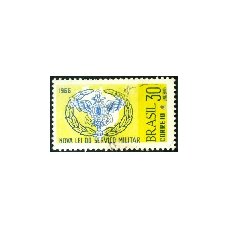 Imagem similar á do selo postal do Brasil de 1966 Nova Lei Militar U