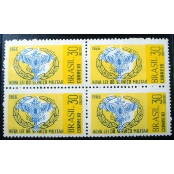 Quadra de selos postais do Brasil de 1966 Nova Lei Militar M