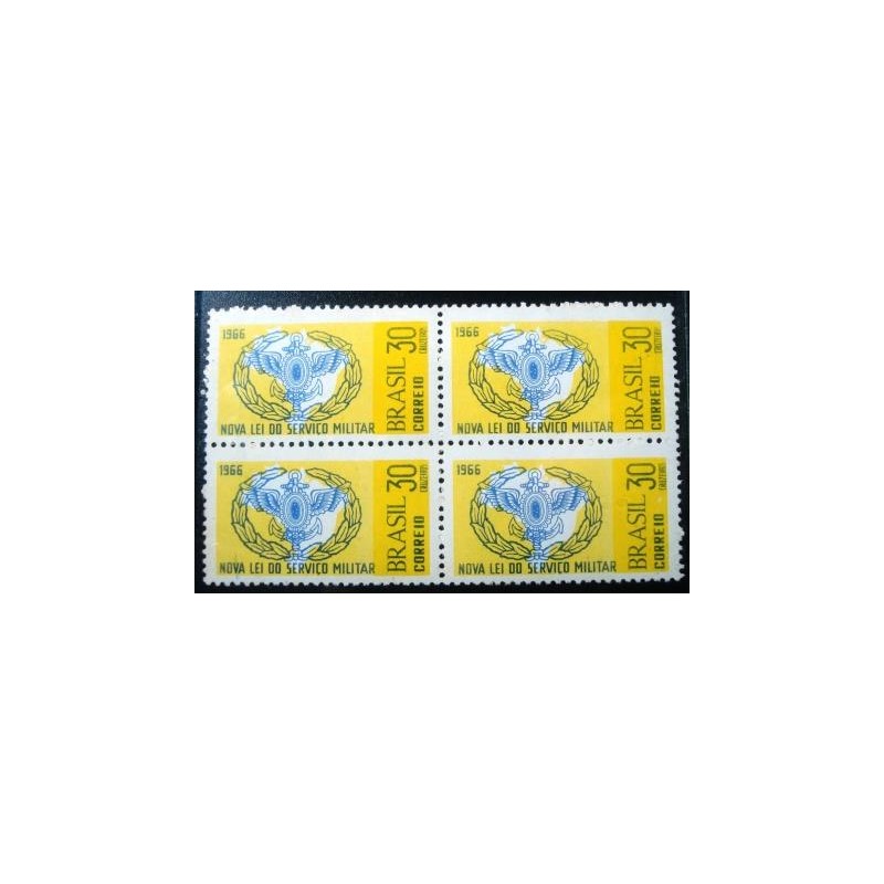 Quadra de selos postais do Brasil de 1966 Nova Lei Militar M