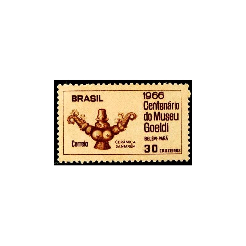 Selo postal do Brasil de 1966 Museu Emilio Goelbi M