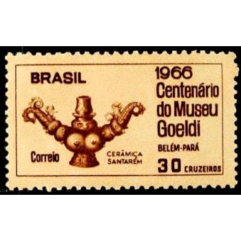 Selo postal do Brasil de 1966 Museu Emilio Goelbi M