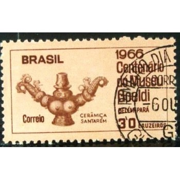 Selo postal do Brasil de 1966 Museu Emilio Goelbi N1D