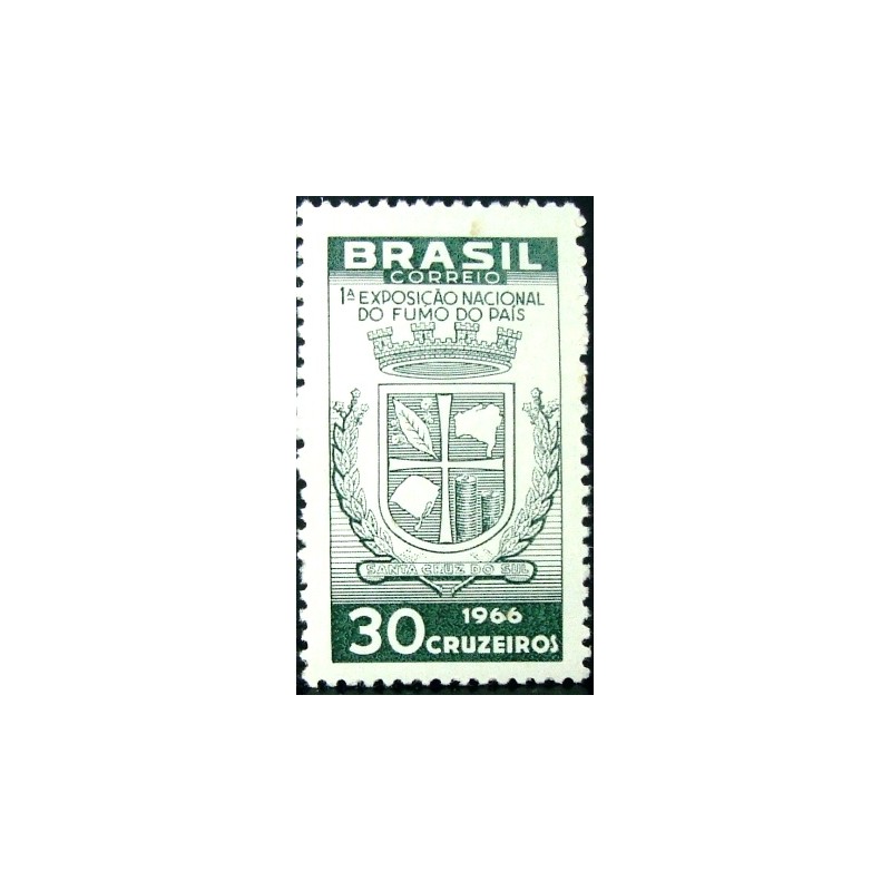 Selo postal do Brasil de 1966 Exposição Nacional Fumo M