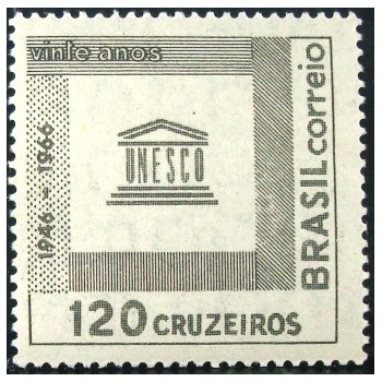 Selo postal do Brasil de 1966 UNESCO M