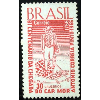 Selo postal do Brasil de 1966 Antonio Correia Pinto M