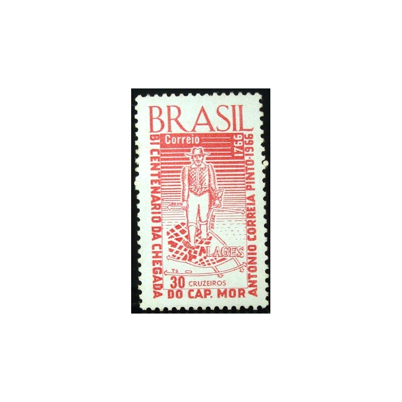 Selo postal do Brasil de 1966 Antonio Correia Pinto N