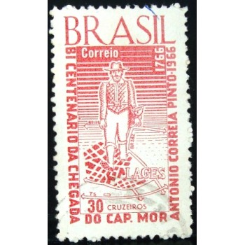 Imagem similar á do selo postal do Brasil de 1966 Antonio Correia Pinto U