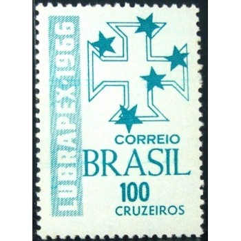 Selo postal do Brasil de 1966 1ª LUBRAPEX M