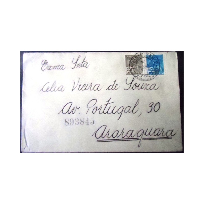Imagem do envelope anunciado circulado em 1935 São Paulo x Araraquara