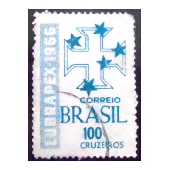 Imagem similar à do selo postal do Brasil de 1966 1ª LUBRAPEX U