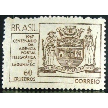 Selo postal do Brasil de 1967 Agência Laguna M