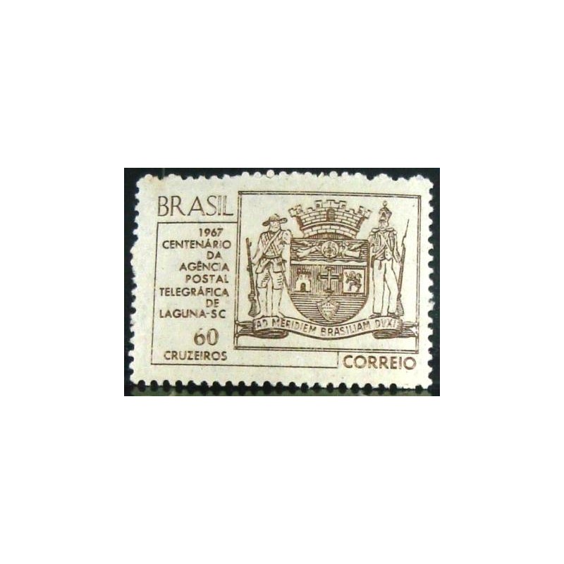 Selo postal do Brasil de 1967 Agência Laguna M