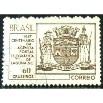 Imagem similar à do selo postal do Brasil de 1967 Agência Laguna U