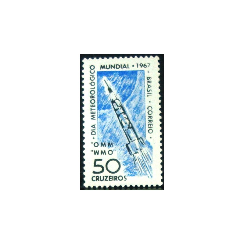 Selo postal do Brasil de 1967 Dia do Meteorógico M