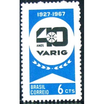 Selo postal do Brasil de 1967 VARIG M