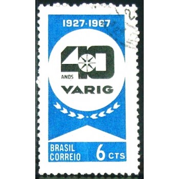 Imagem similar à do selo postal do Brasil de 1967 VARIG U