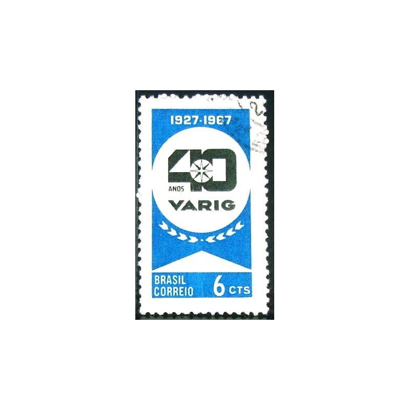 Imagem similar à do selo postal do Brasil de 1967 VARIG U