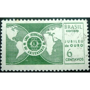 Imagem similar à do selo postal do Brasil de 1967 Lions Club U