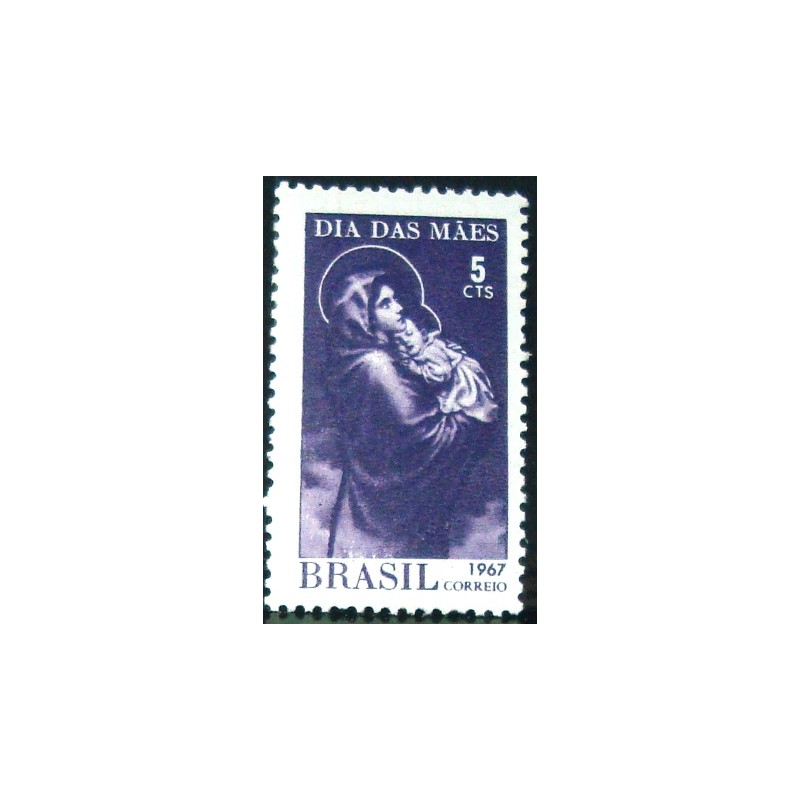 Selo postal do Brasil de 1967 La Madonnina M