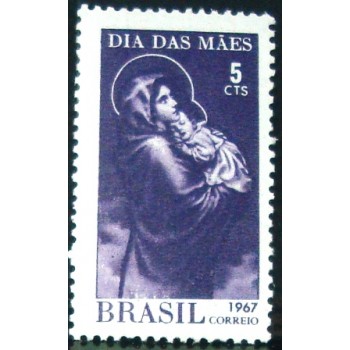 Selo postal do Brasil de 1967 La Madonnina M