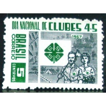 Selo postal do Brasil de 1967 Clubes 4 S M