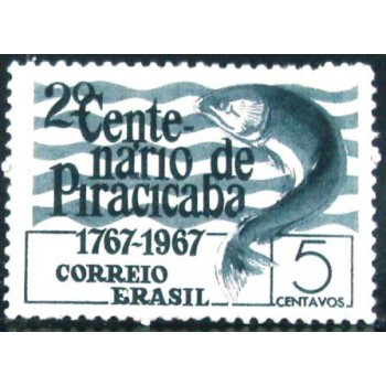 Selo postal do Brasil de 1967 Rio de Piracicaba M